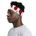 Red Ladybug Pattern Print Sports Headband