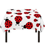 Red Ladybug Pattern Print Tablecloth