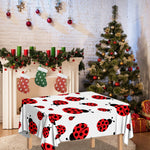 Red Ladybug Pattern Print Tablecloth