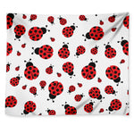 Red Ladybug Pattern Print Tapestry