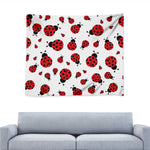 Red Ladybug Pattern Print Tapestry