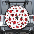 Red Ladybug Pattern Print Tire Cover With Camera Hole