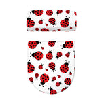 Red Ladybug Pattern Print Toilet Lid And Tank Cover Set