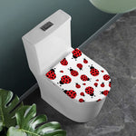 Red Ladybug Pattern Print Toilet Lid Cover