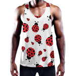 Red Ladybug Pattern Print Training Tank Top