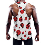 Red Ladybug Pattern Print Training Tank Top