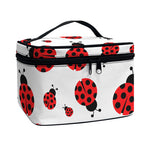 Red Ladybug Pattern Print Travel Makeup Bag