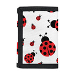 Red Ladybug Pattern Print Trifold Wallet