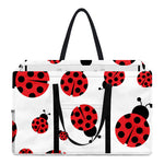 Red Ladybug Pattern Print Utility Tote Bag