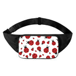 Red Ladybug Pattern Print Waist Bag