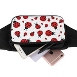 Red Ladybug Pattern Print Waist Bag