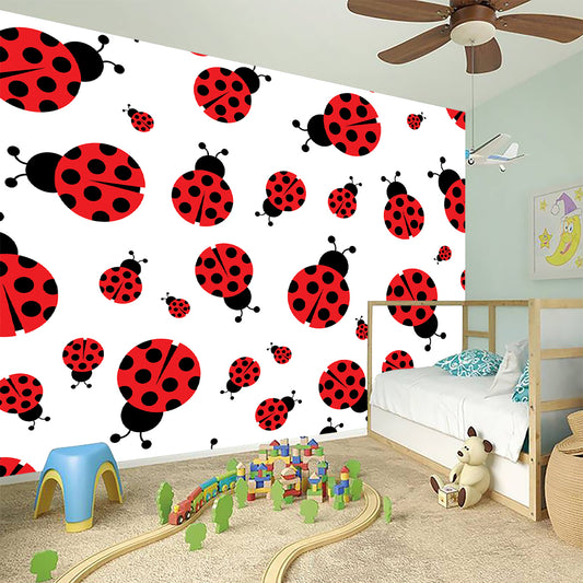 Red Ladybug Pattern Print Wall Sticker