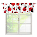 Red Ladybug Pattern Print Window Valance