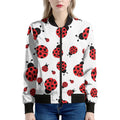 Red Ladybug Pattern Print Women's Bomber Jacket