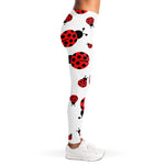 Red Ladybug Pattern Print Women's Leggings