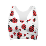 Red Ladybug Pattern Print Women's Sports Bra