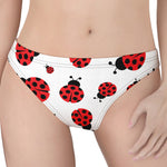 Red Ladybug Pattern Print Women's Thong
