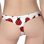 Red Ladybug Pattern Print Women's Thong