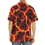 Red Lava Print Aloha Shirt