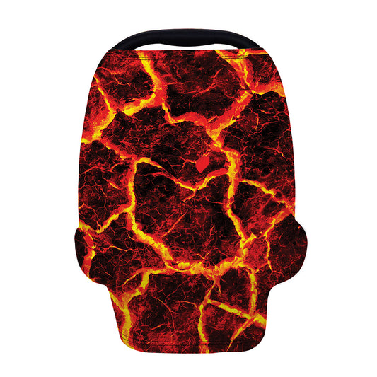 Red Lava Print Baby Seat Cover