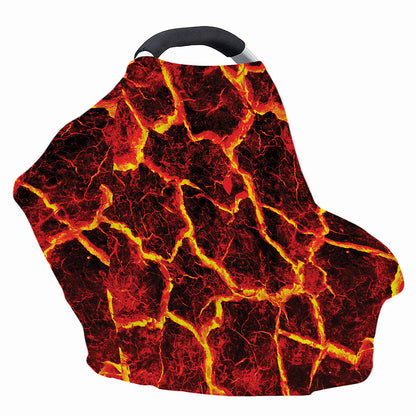 Red Lava Print Baby Seat Cover