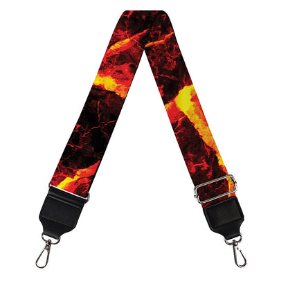Red Lava Print Bag Strap