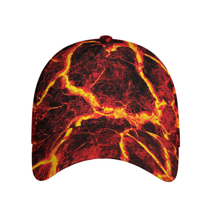 Red Lava Print Baseball Cap