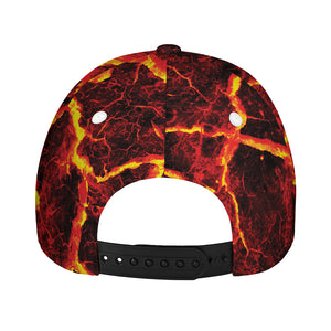 Red Lava Print Baseball Cap