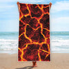 Red Lava Print Beach Towel