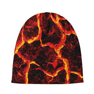 Red Lava Print Beanie