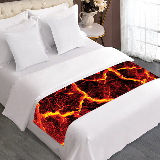 Red Lava Print Bed Runner