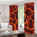 Red Lava Print Dimout Grommet Curtains