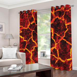 Red Lava Print Blackout Grommet Curtains