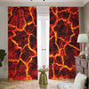 Red Lava Print Blackout Pencil Pleat Curtains