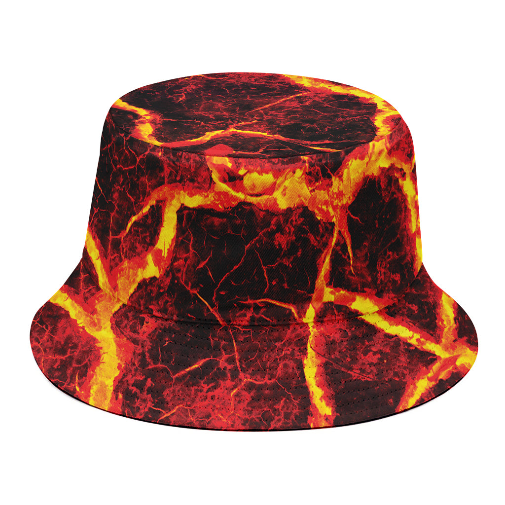 Red Lava Print Bucket Hat