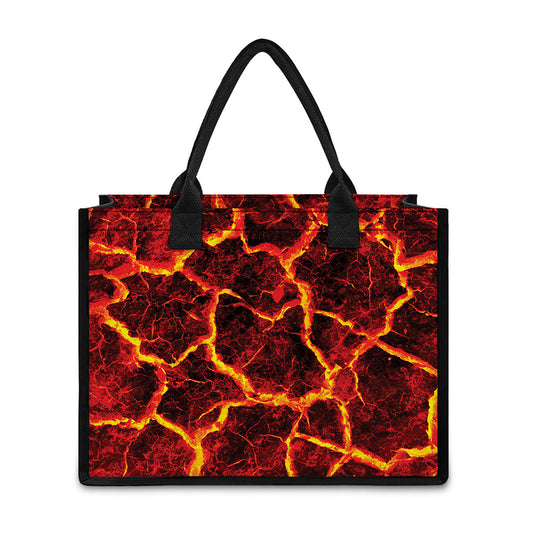 Red Lava Print Canvas Tote Bag