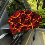 Red Lava Print Car Side Mirror Covers