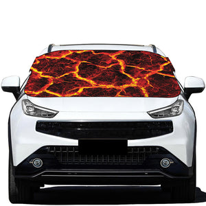 Red Lava Print Car Windshield Snow Cover