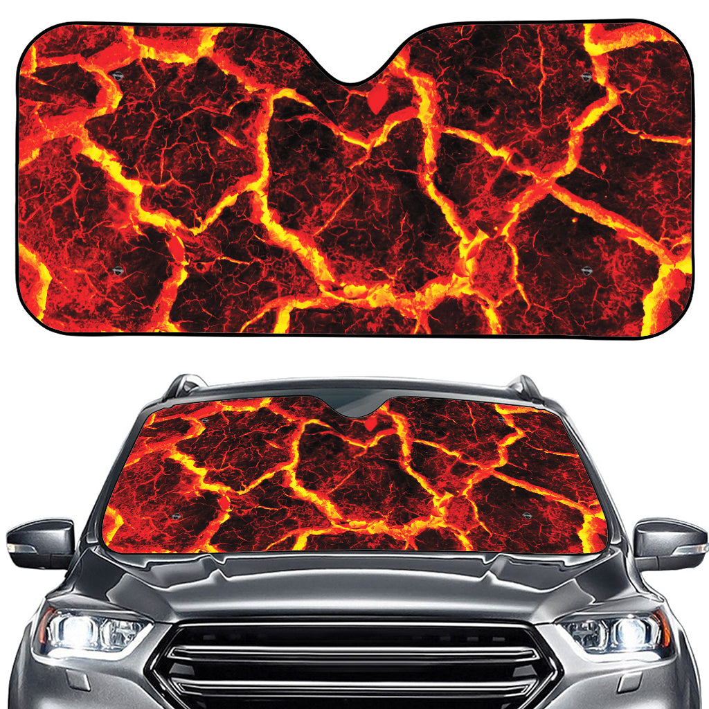 Red Lava Print Car Windshield Sun Shade