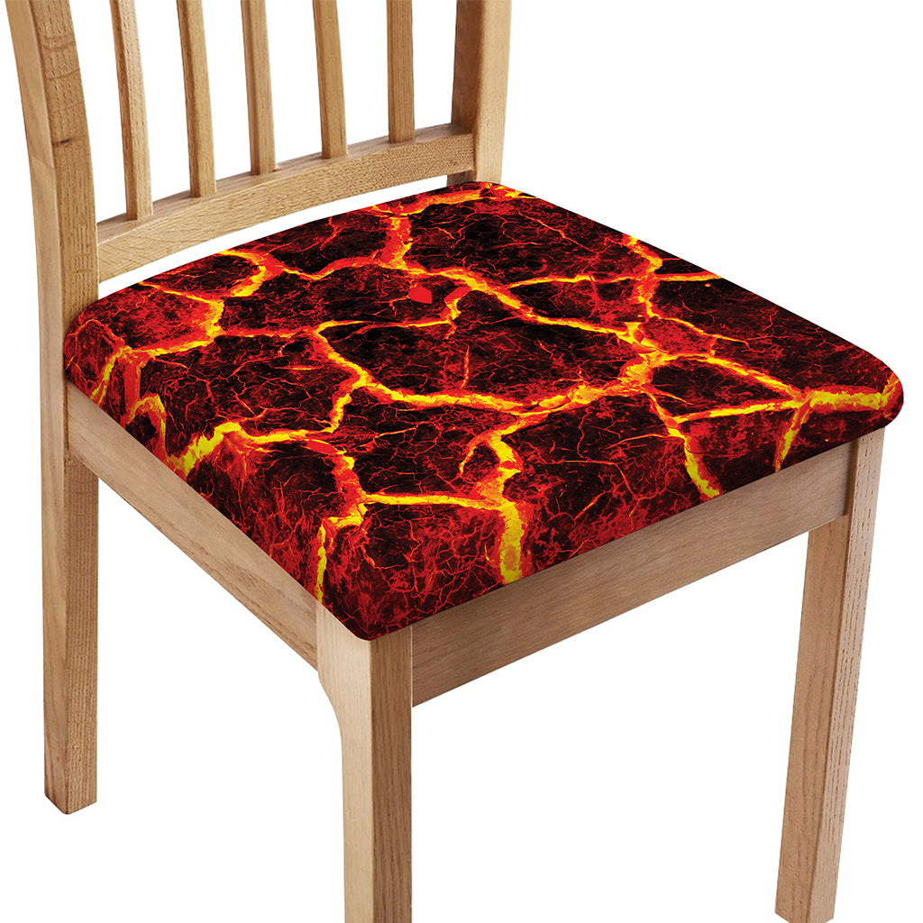 Red Lava Print Chair Cushion Cover