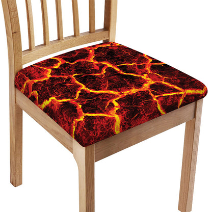 Red Lava Print Chair Cushion Cover