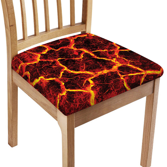 Red Lava Print Chair Cushion Cover