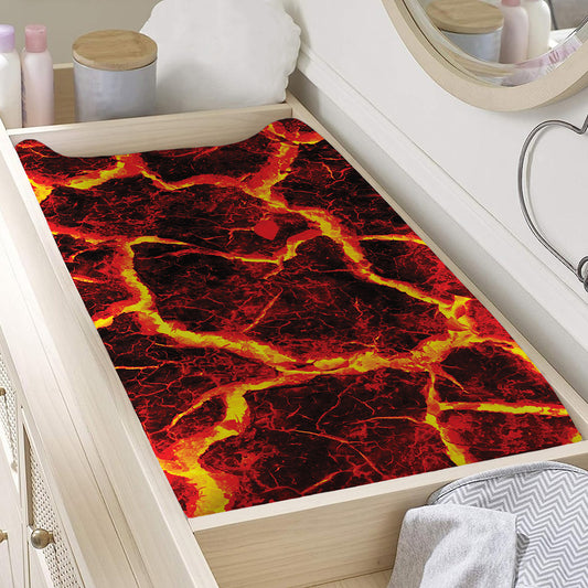 Red Lava Print Changing Pad Cover