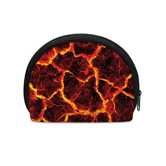 Red Lava Print Coin Purse