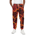 Red Lava Print Cotton Pants