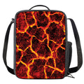 Red Lava Print Crossbody Lunch Bag