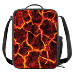 Red Lava Print Crossbody Lunch Bag