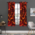 Red Lava Print Grommet Curtain Panels