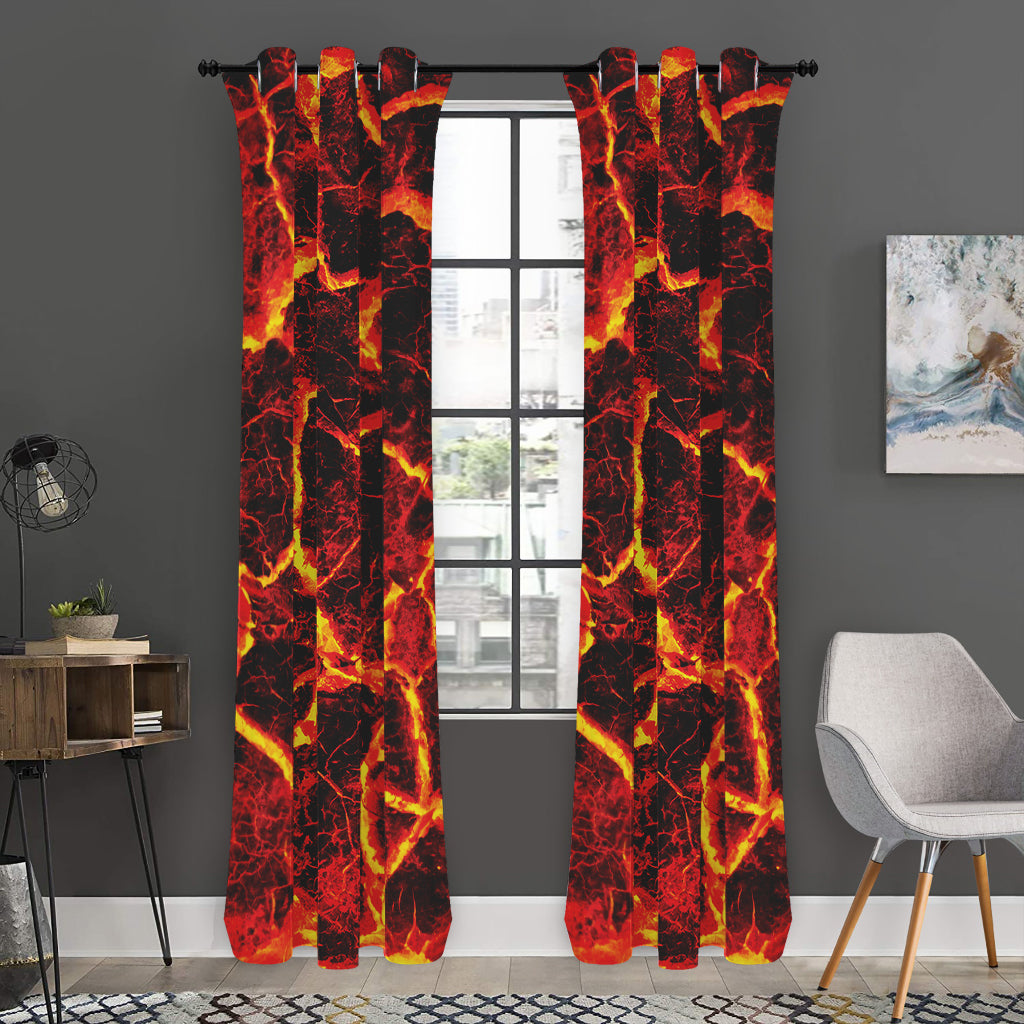 Red Lava Print Curtain