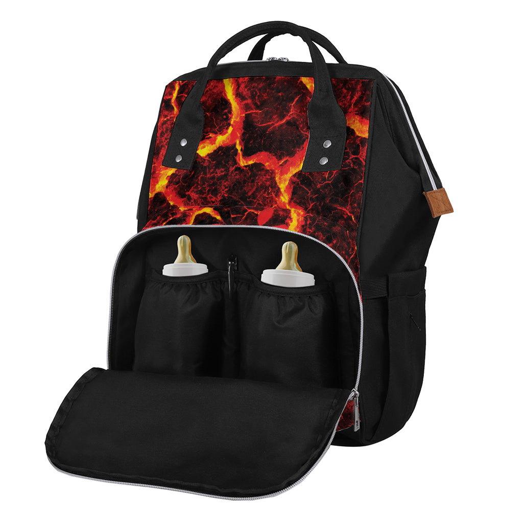 Red Lava Print Diaper Bag